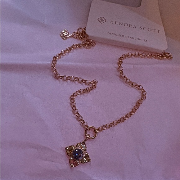 Kendra Scott Lily 14K Gold Over Brass Chain Pendant Necklace nwt